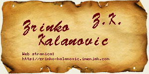 Zrinko Kalanović vizit kartica